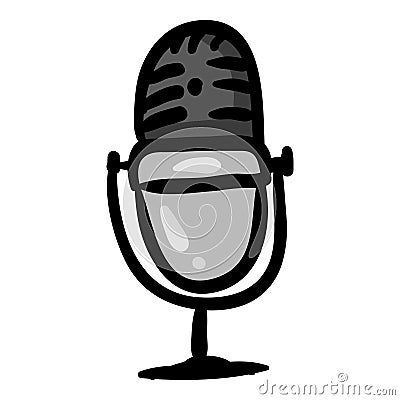 Microphone Vector Doodle Icon Vector Illustration