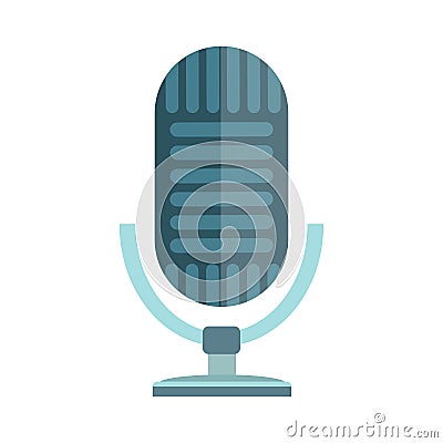 Microphone vector icon isolated interview music TV web broadcasting vocal tool show voice radio broadcast audio live Vector Illustration