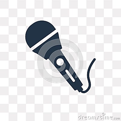 Microphone vector icon isolated on transparent background, Micro Vector Illustration