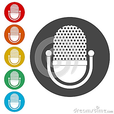 Microphone Vector icon, Microphone retro isolated icon Stock Photo