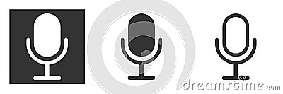 Microphone vector icon, Web design icon. Voice vector icon, Record. Microphone - recording Studio Symbo Vector Illustration