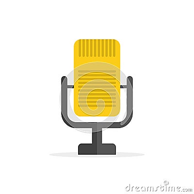 Microphone vector isolated music record symbol. Studio device. Retro karaoke style Stock Photo