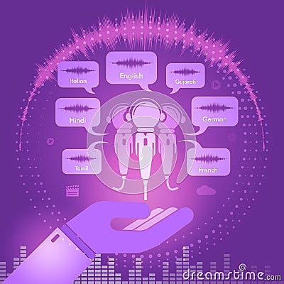 Microphone voice over concept Stock Photo