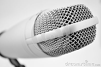 Microphone on white background Stock Photo