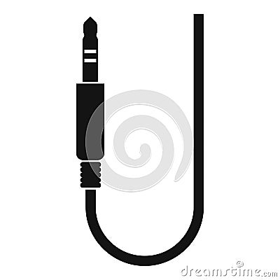 Microphone wire icon, simple style Vector Illustration