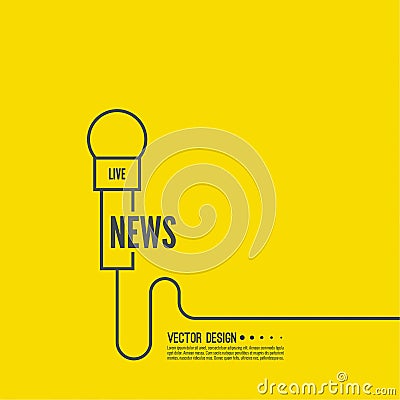 Microphone with a wire. Vector Illustration