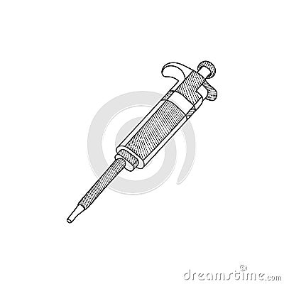 Micropipette Tool Line Art Style Creative Design Vector Illustration