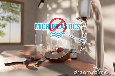 Microplastics free drinking water concept Stock Photo
