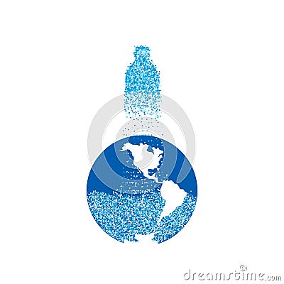 Of microplastics in the water vector banner. Vector Illustration