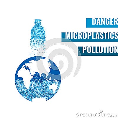 Of microplastics in the water vector banner. Vector Illustration