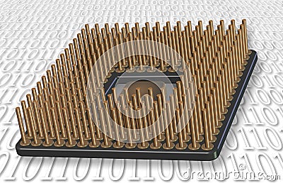 Microprocessor Cartoon Illustration