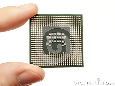 Microprocessor isolated on white Stock Photo