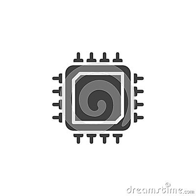 Microprocessor, Microchip vector icon Vector Illustration