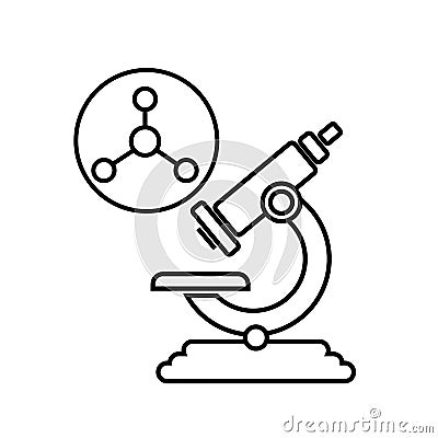 Microscope and atomic structure Vector Illustration