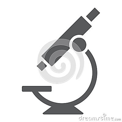 Microscope glyph icon, school and education Vector Illustration