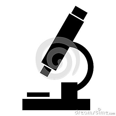 Microscope icon black color illustration flat style simple image Vector Illustration