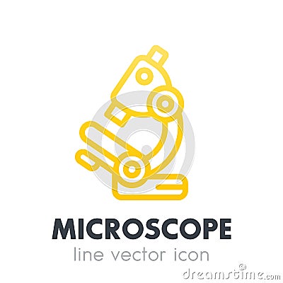 Microscope icon in line style on white Vector Illustration