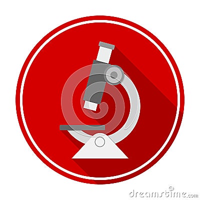 Microscope icon with long shadow Vector Illustration