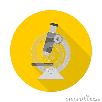 Microscope icon with long shadow Vector Illustration