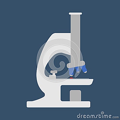 Microscope. Medical object flat icon. Vector Illustration. Vector Illustration