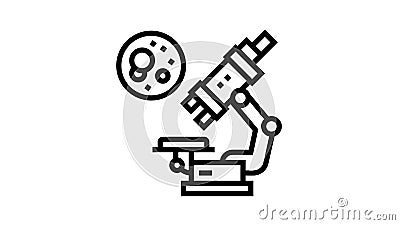 Microscope for Research Line Icon Animation Stock Footage - Video of glove,  heating: 207621986