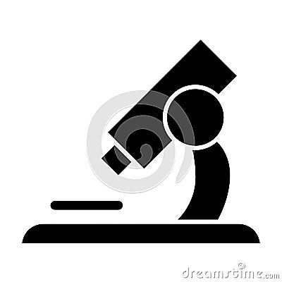 Microscope solid icon. Lab tool vector illustration isolated on white. Equipment glyph style design, designed for web Vector Illustration