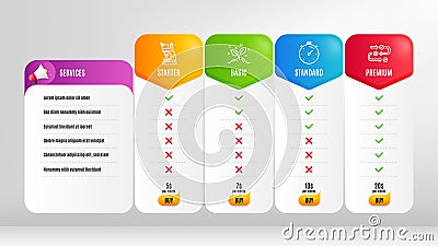 Microscope, Startup concept and Survey progress icons set. Timer sign. Vector Vector Illustration