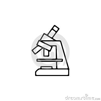 Microscope thin icon isolated on white background Vector Illustration