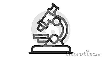 Microscope vector icon. Style is flat symbol, black color, rounded angles, white background. Stock Photo