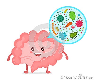 Microscopic bacterias. microflora, viruses Vector Illustration