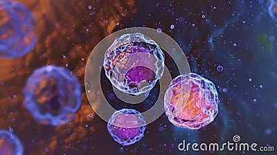 Microscopic capture of the moment when a cell fuses with an egg cell initiating the formation of new life. . Stock Photo