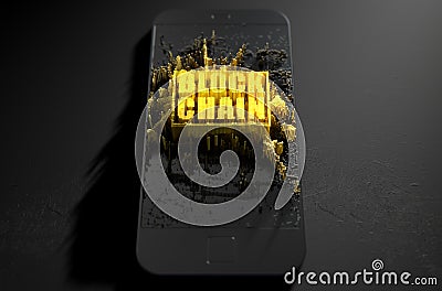 Block Chain Cloner Smartphone Stock Photo