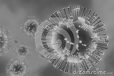 Microscopic COVID-19 Virus Stock Photo