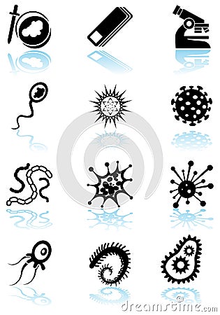 Microscopic Icons Vector Illustration