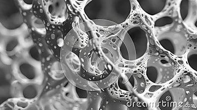 At a microscopic level a metalorganic framework material used for energy storage appears as a complex 3D structure made Stock Photo