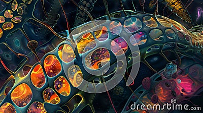 Microscopic Marvels: The Intricacies of Mitochondria Stock Photo