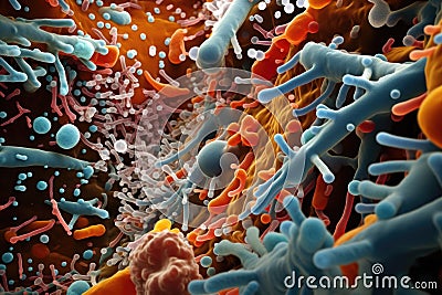 microscopic view of bacteria used in microbial fuel cells Stock Photo