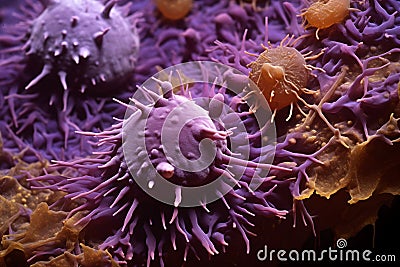 Microscopic view of Nipah virus particle Stock Photo