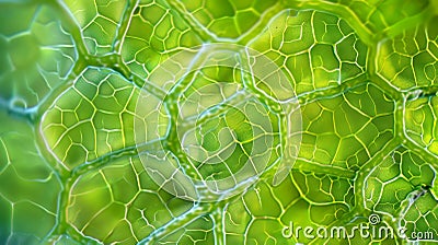 A microscopic view of a of stomata on the underside of a leaf resembling a honeycomb pattern. . Stock Photo