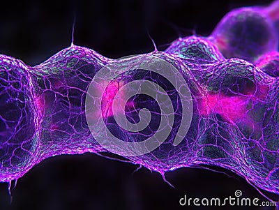 Microscopic Visualization of Artistic Neurons Forming Cognition-Focused Patterns During Brain Function Experiments Showcasing Stock Photo