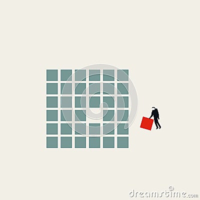 Microservices architecture vector concept. Symbol of cooperation, organization. Minimal illustration. Vector Illustration