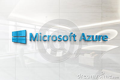 Microsoft azure 2 on iphone realistic texture Editorial Stock Photo