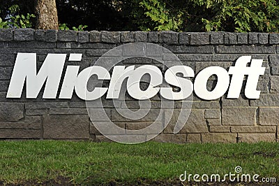 Microsoft Lettering Editorial Stock Photo