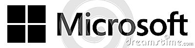 Microsoft logo of black color. Vector Microsoft logo on isolated background for your design. Vector illustration EPS 10 Vector Illustration