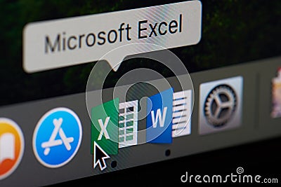 Microsoft office excel icon appliaction Editorial Stock Photo