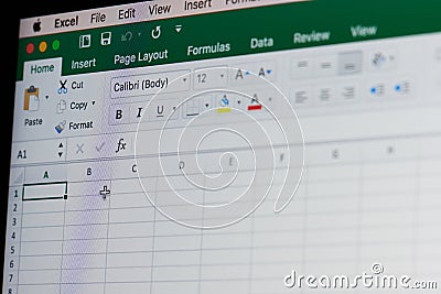 Microsoft office excel spreadsheet Editorial Stock Photo