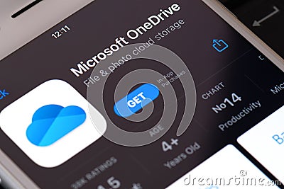 Microsoft OneDrive logo Editorial Stock Photo
