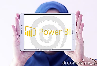 Microsoft Power BI logo Editorial Stock Photo