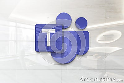 Microsoft teams 1 on iphone realistic texture Editorial Stock Photo