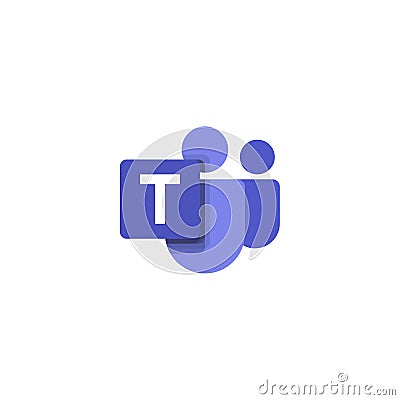 Microsoft Teams logo on white background editorial illustrative Editorial Stock Photo